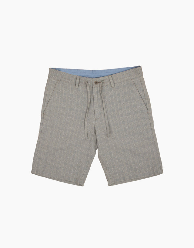 Island Beige & Grey Check Shorts