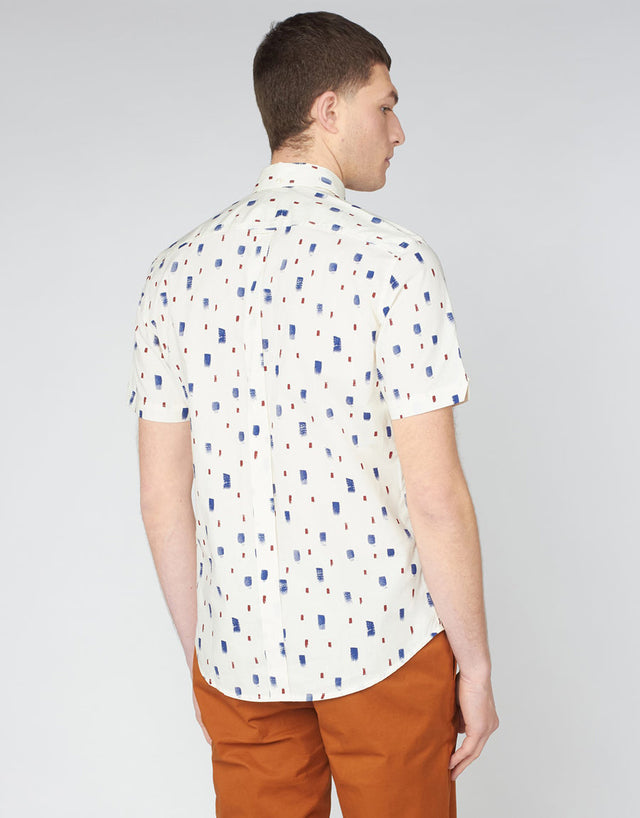 Ben Sherman Dash Ivory Print Short Sleeve Shirt