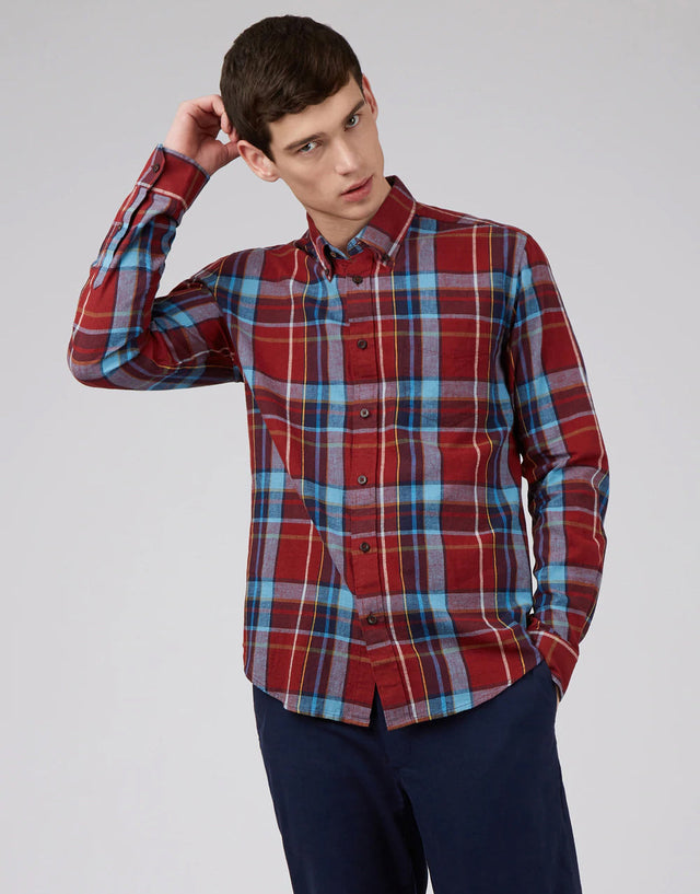 Ben Sherman Madras Check Red Shirt