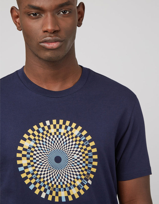 Ben Sherman Ska Check Target Marine T-Shirt