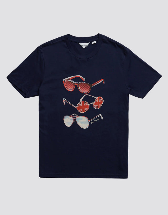 Ben Sherman Summer Shades Print Marine T-Shirt