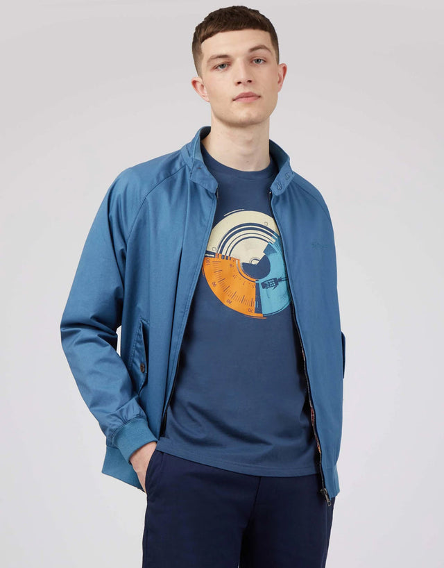 Ben Sherman Music Mash Print Blue Denim T-Shirt