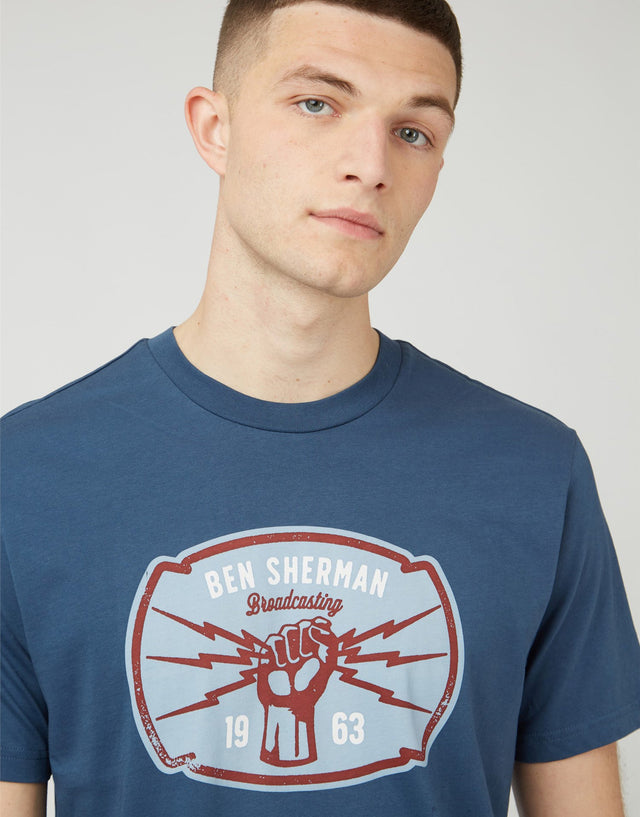 Ben Sherman Broadcasting Power Blue Denim T-Shirt