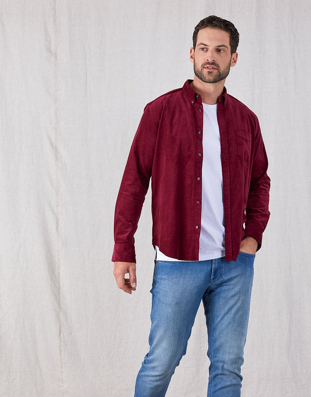 Ohope Burgundy Corduroy Shirt