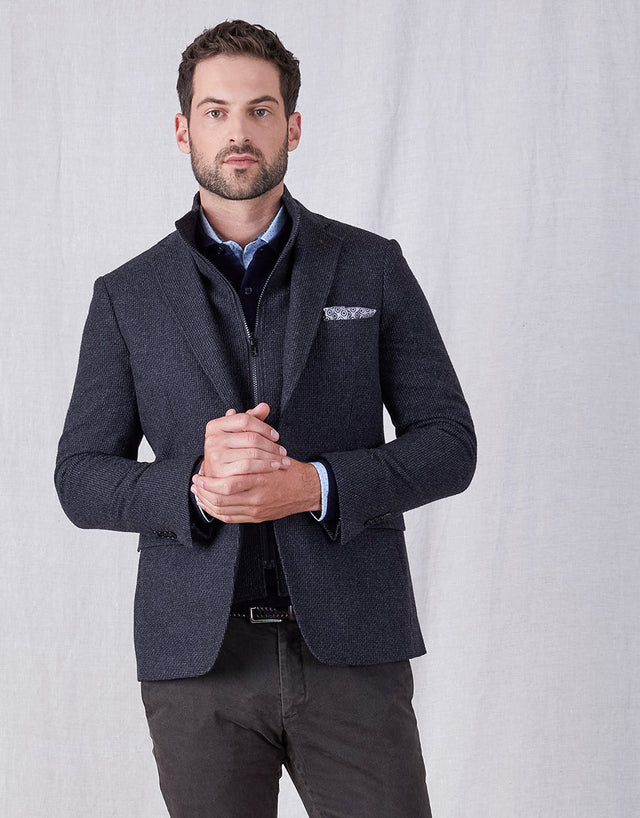 Sestri Charcoal Grey Textured Blazer