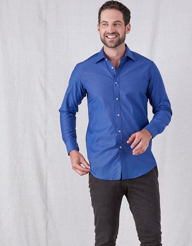 London Blue Textured Shirt