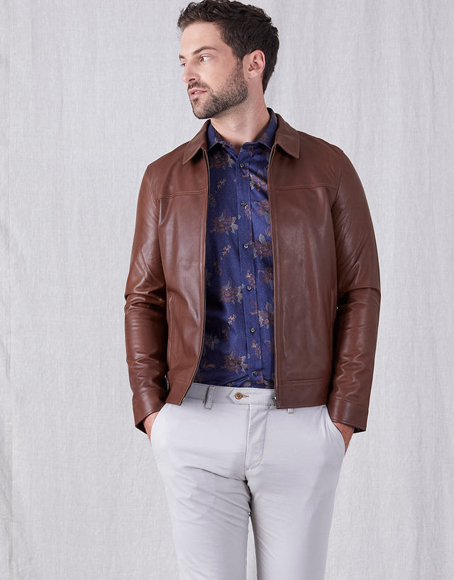 Ryder Tobacco Leather Jacket