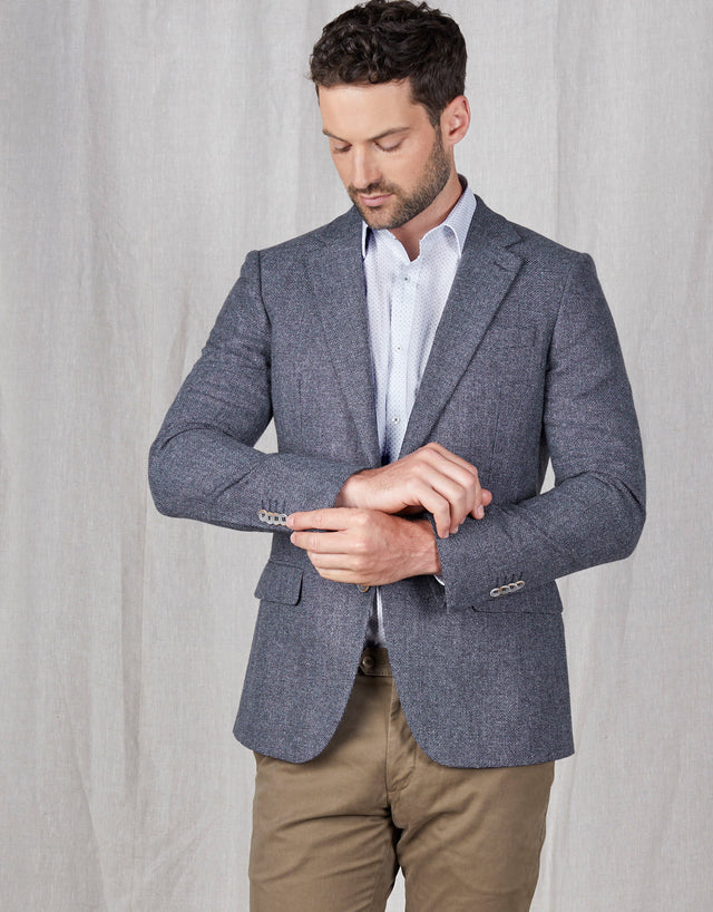 Hawker Blue Basket Weave Blazer