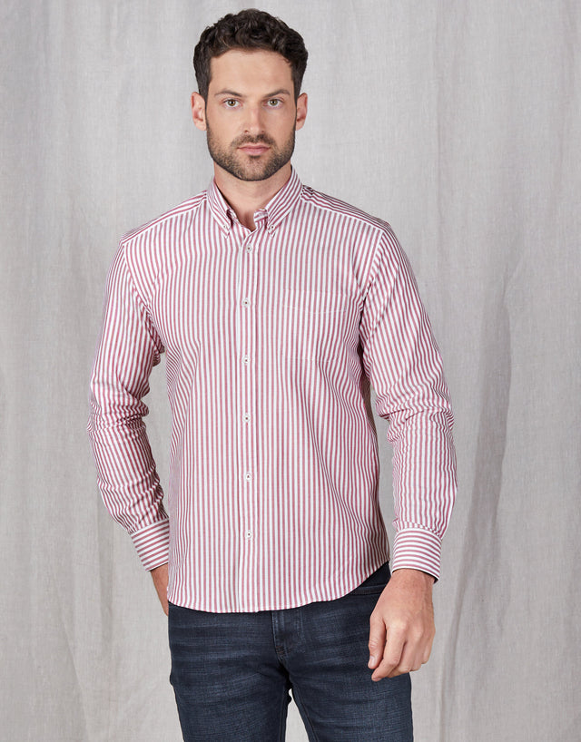 Ohope Red & White Stripe Shirt