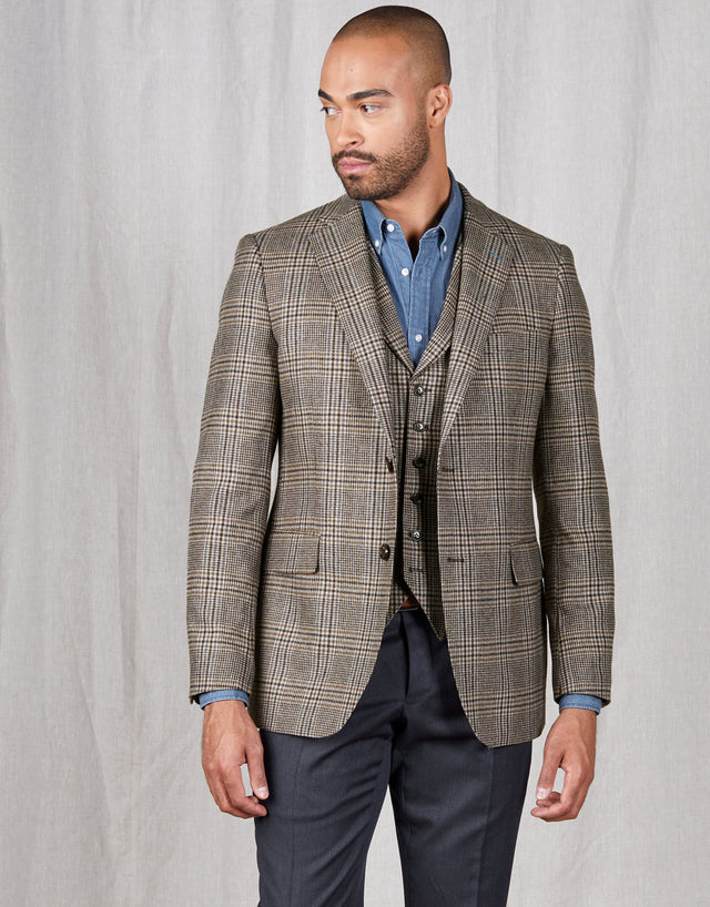 Hawker Beige & Brown Check Blazer