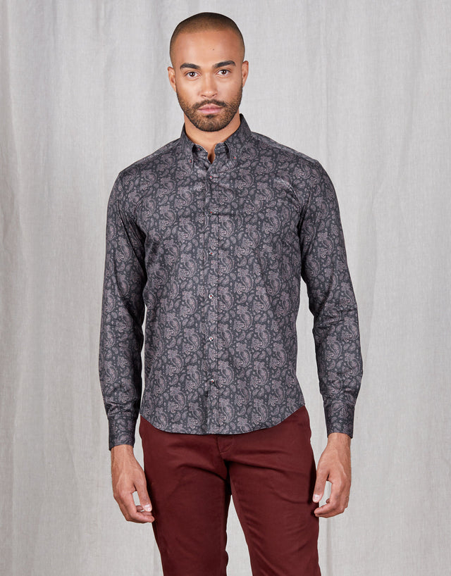 Ohope Black Paisley Shirt