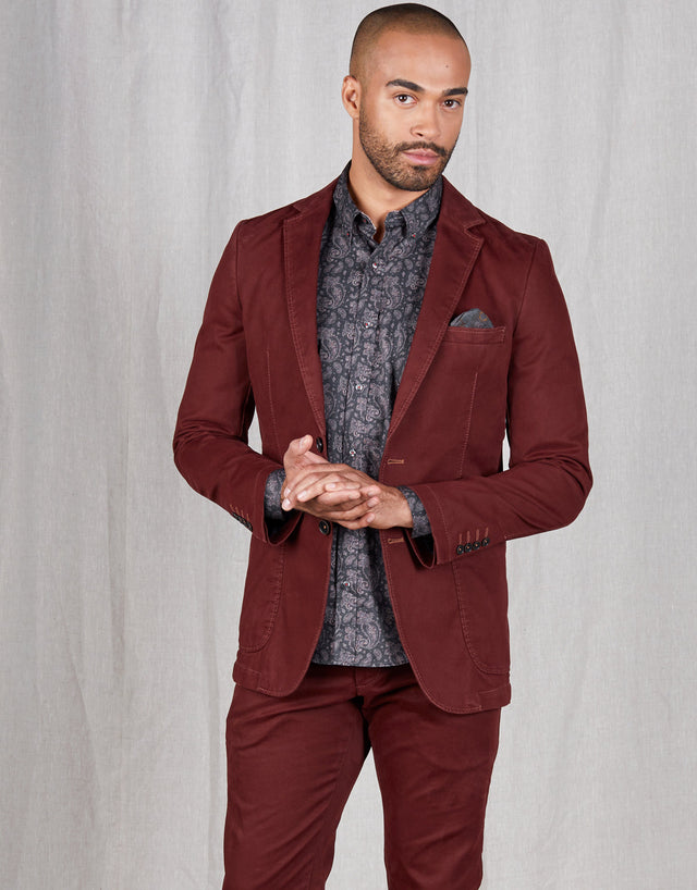 Spectre Burgundy Twill Blazer