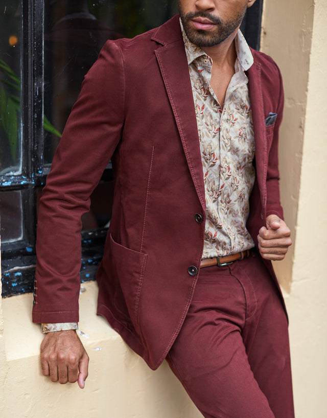 Spectre Burgundy Twill Blazer