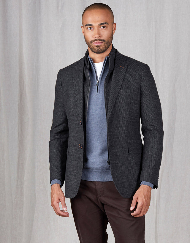 Sestri Charcoal Grey Textured Blazer