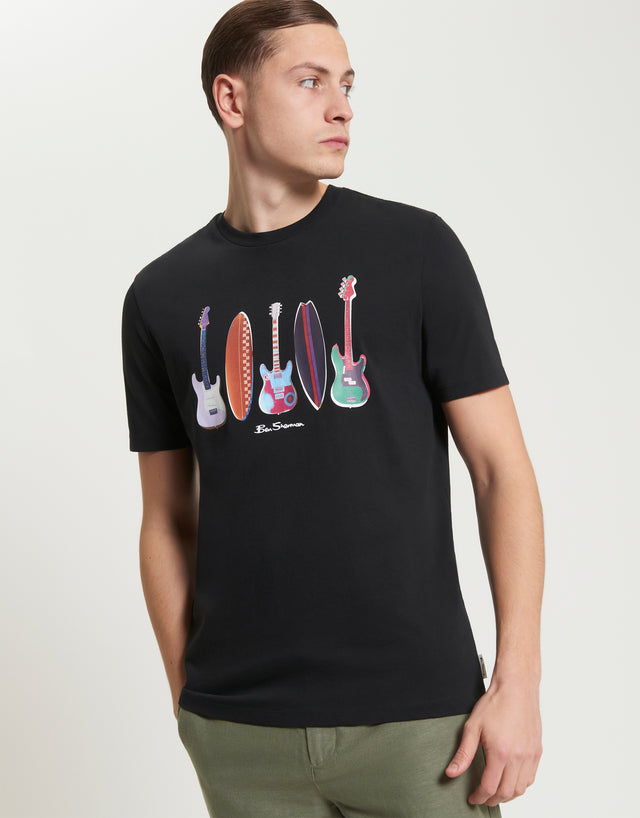 Ben Sherman Surf And Guitars Black T-Shirt
