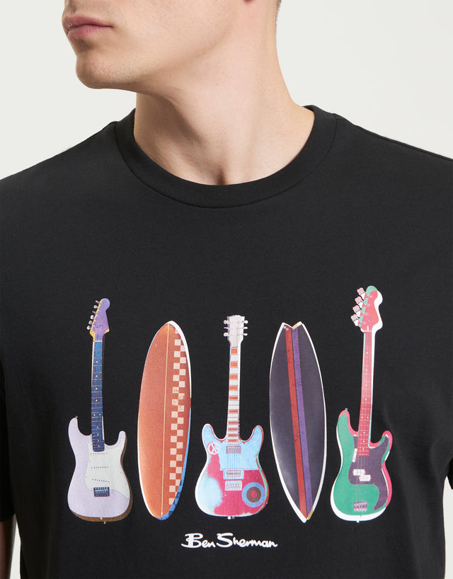 Ben Sherman Surf And Guitars Black T-Shirt