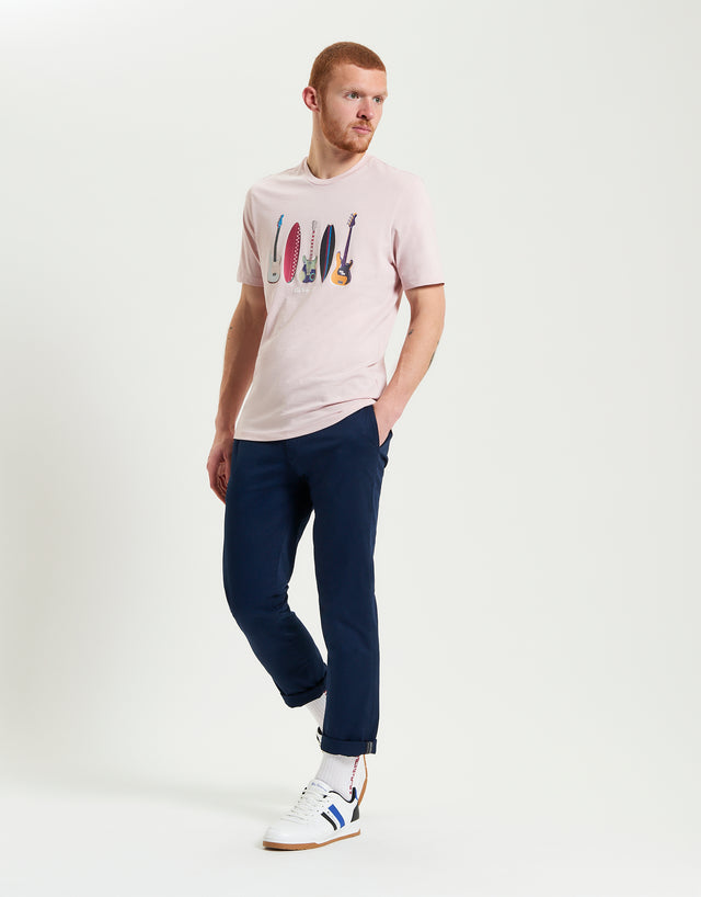 Ben Sherman Surf And Guitars Blush Pink T-Shirt