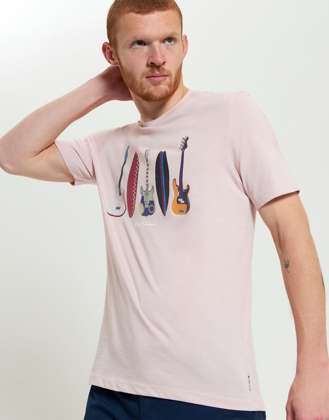 Ben Sherman Surf And Guitars Blush Pink T-Shirt