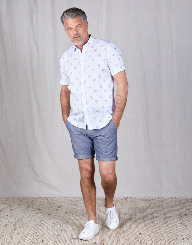 Island Indigo Check Shorts