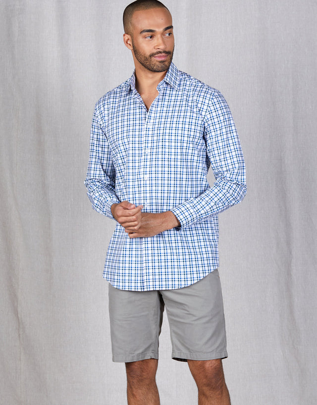 Sinatra Green & Navy Check Shirt