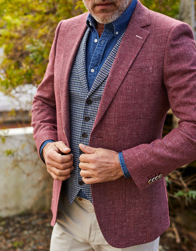 Pearse Berry Herringbone Blazer