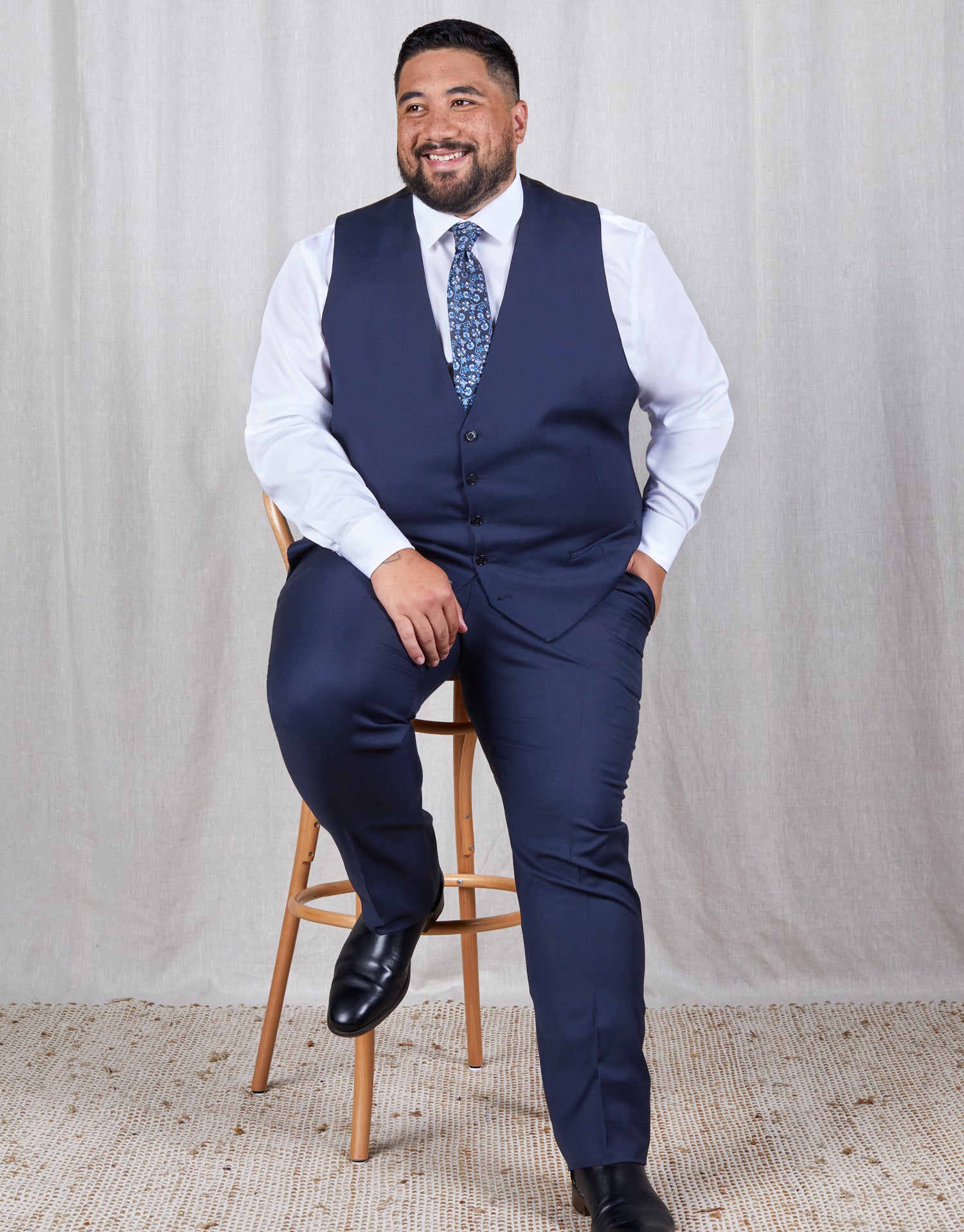 Cooper Blue Nailhead Suit