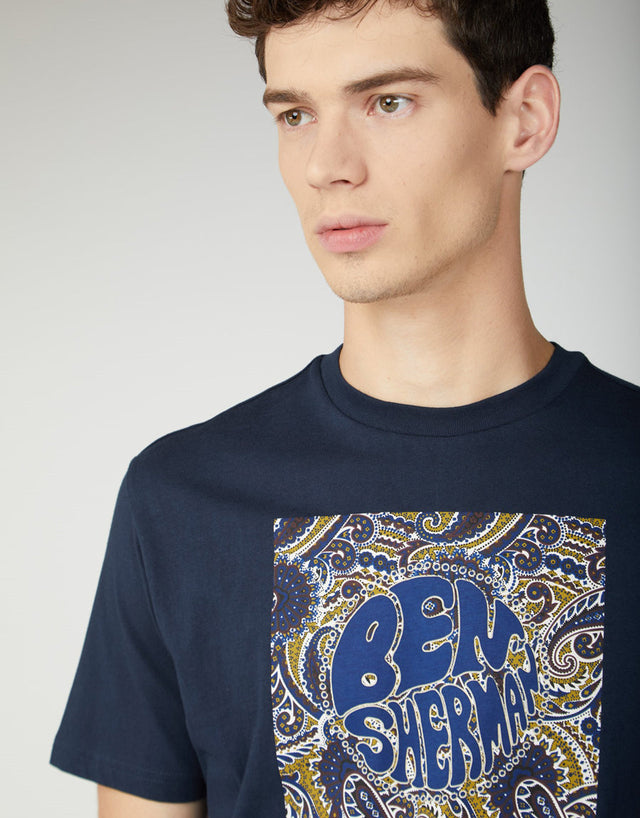 Ben Sherman Navy Paisley Logo Tee