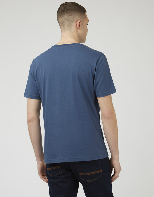 Ben Sherman Retro Tape Target Blue Denim T-Shirt