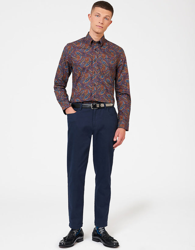 Ben Sherman Aubergine Paisley Print Shirt