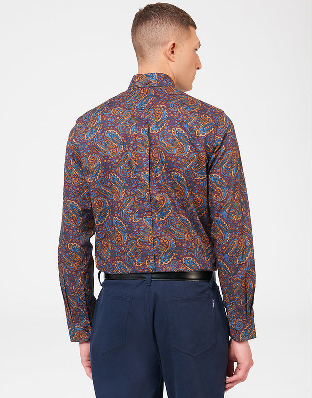 Ben Sherman Aubergine Paisley Print Shirt