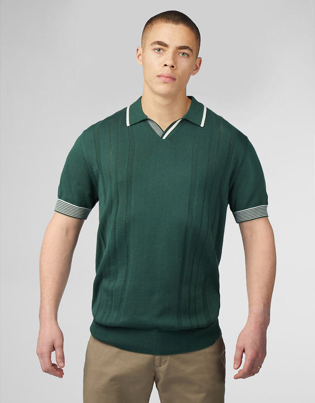 Ben Sherman Open Neck Green Polo