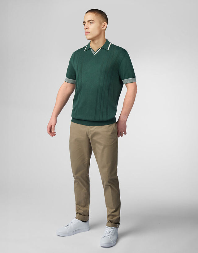 Ben Sherman Open Neck Green Polo