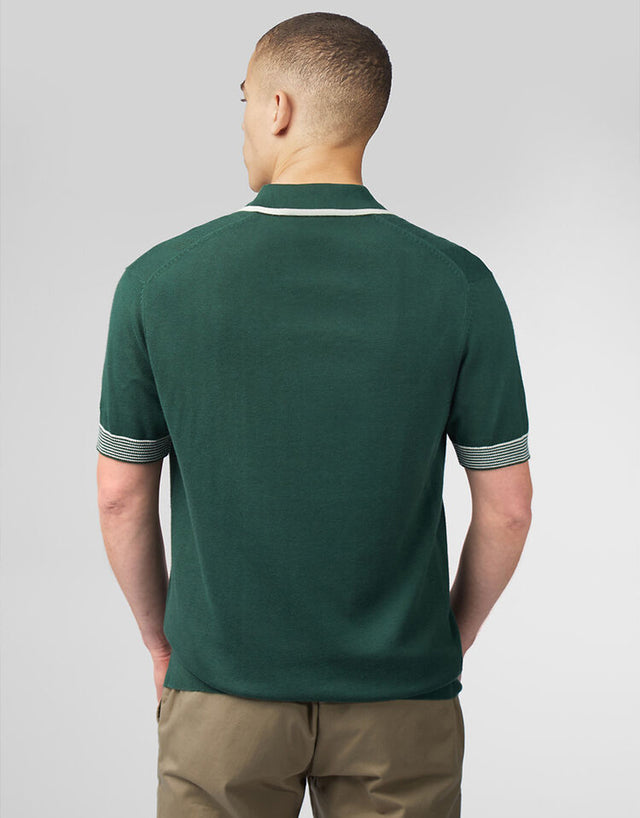 Ben Sherman Open Neck Green Polo