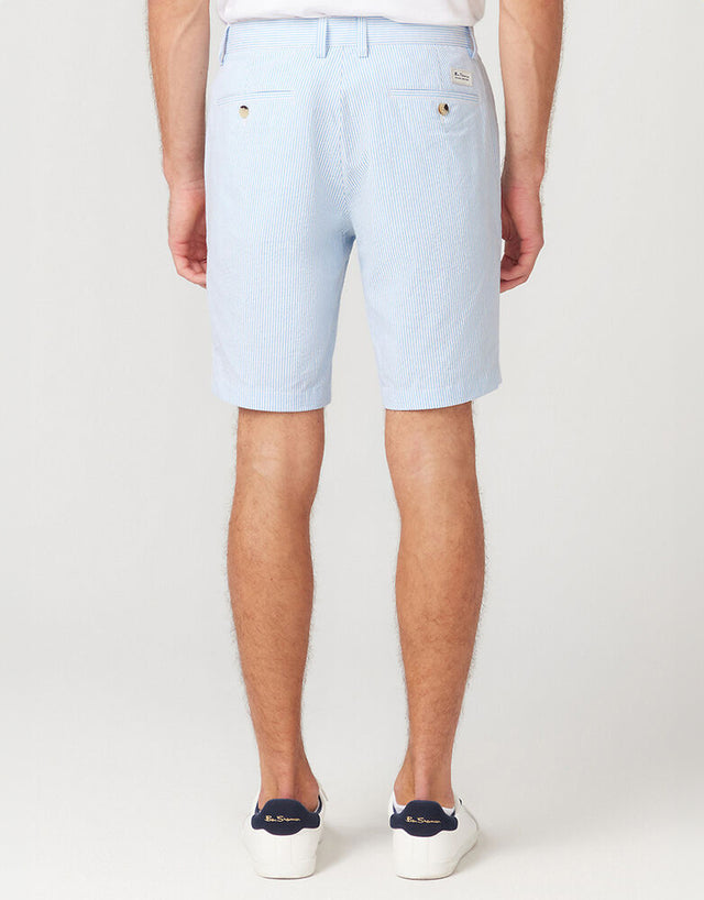 Ben Sherman Seersucker Pale Blue Stripe Shorts