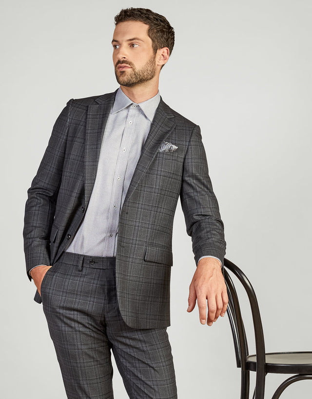 Cooper grey check two piece suit