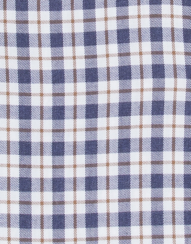 Ohope Navy & Brown Check Flannel Shirt