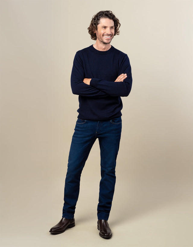 Kurt Jean Dark Blue Washed and Faded