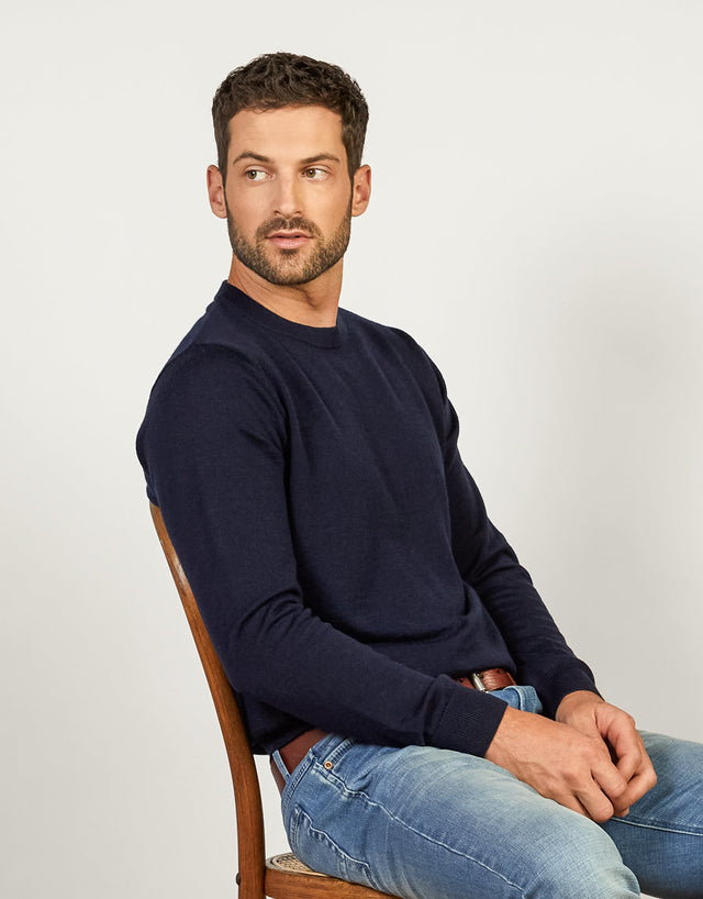 Naseby Navy Crew Neck Jersey