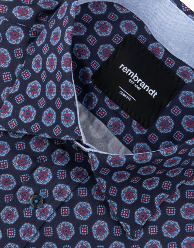 Barbican Navy Geometric Shirt