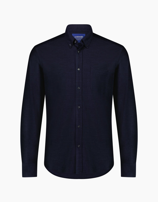 Ohope Navy Merino Wool Shirt