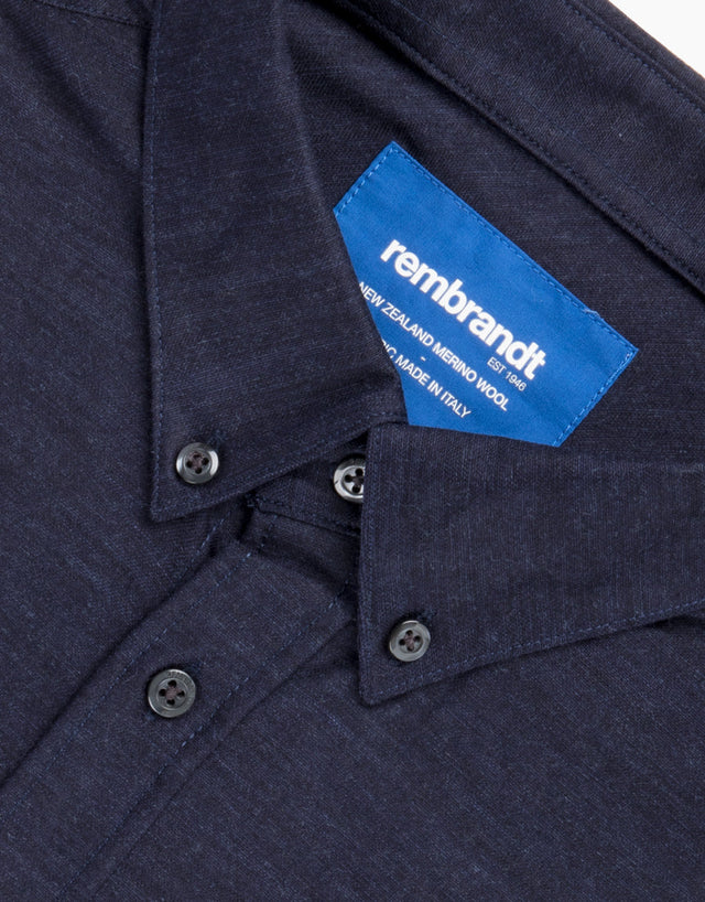 Ohope Navy Merino Wool Shirt