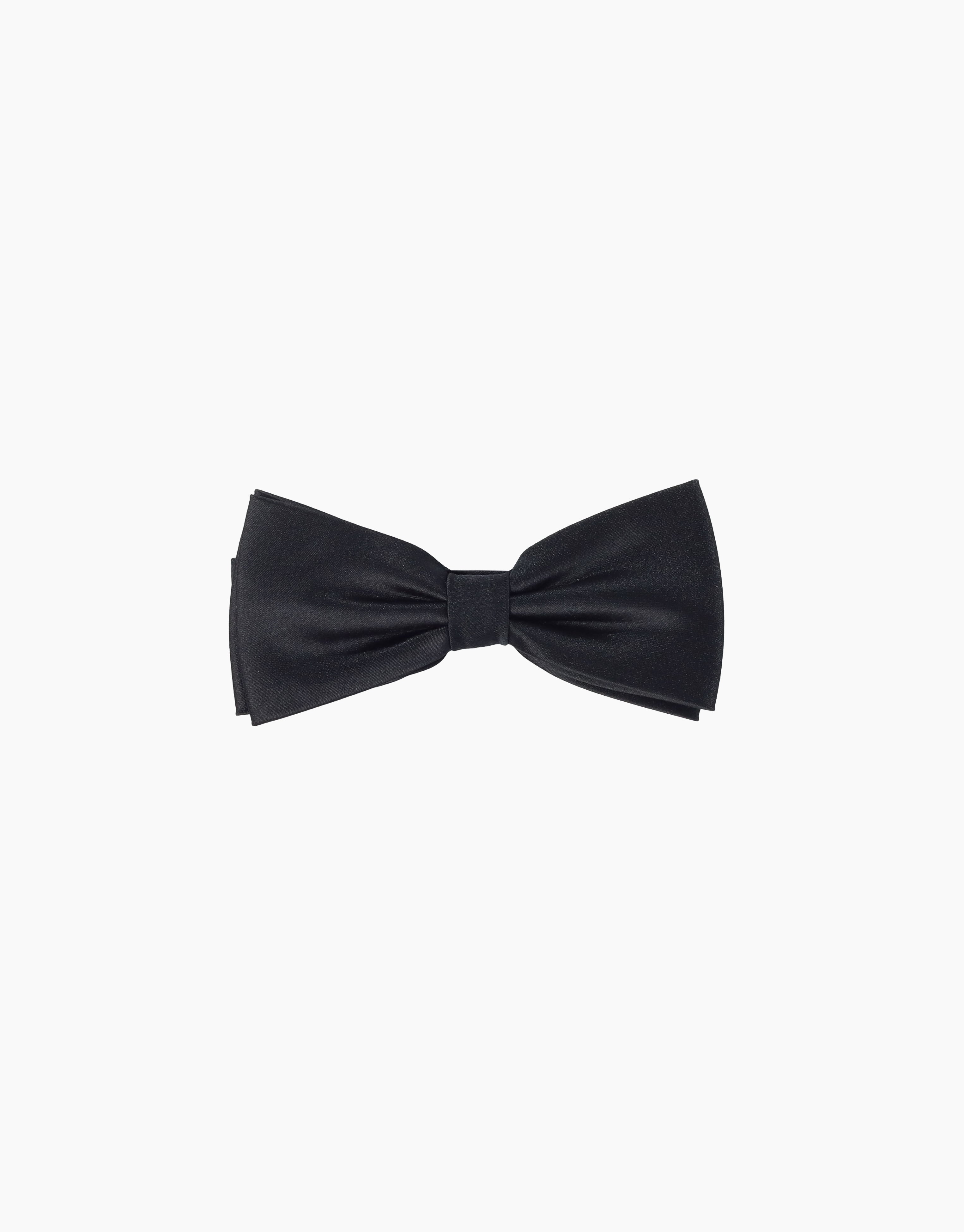 Black Silk Satin Bow Tie