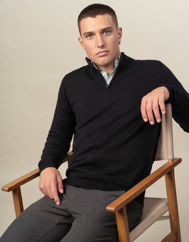 Mataura Black 1/4 Zip Jersey