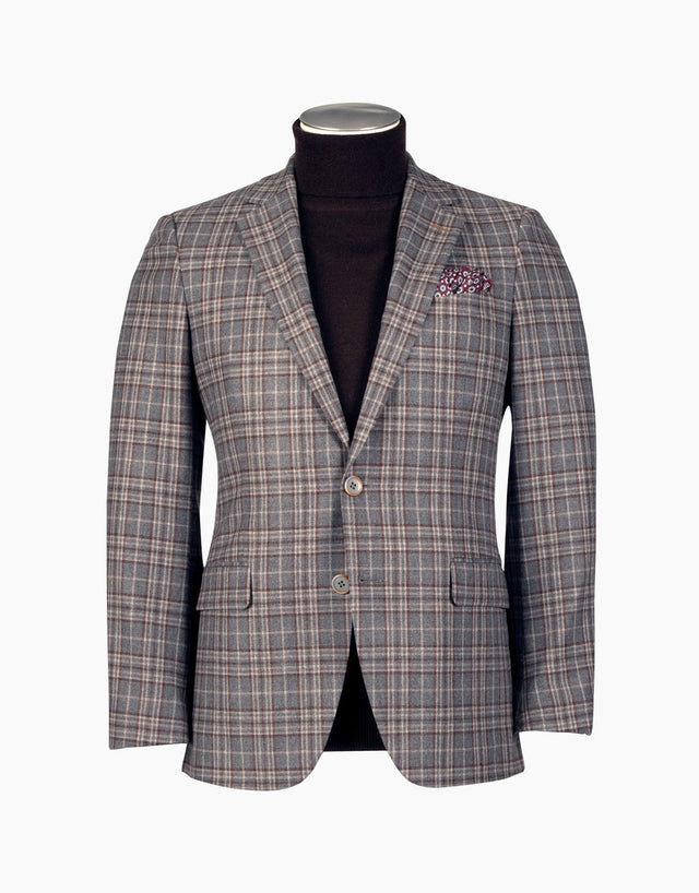 Hawker Grey & Brown Check Blazer