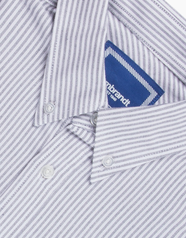 Ohope Black & White Striped Oxford Shirt