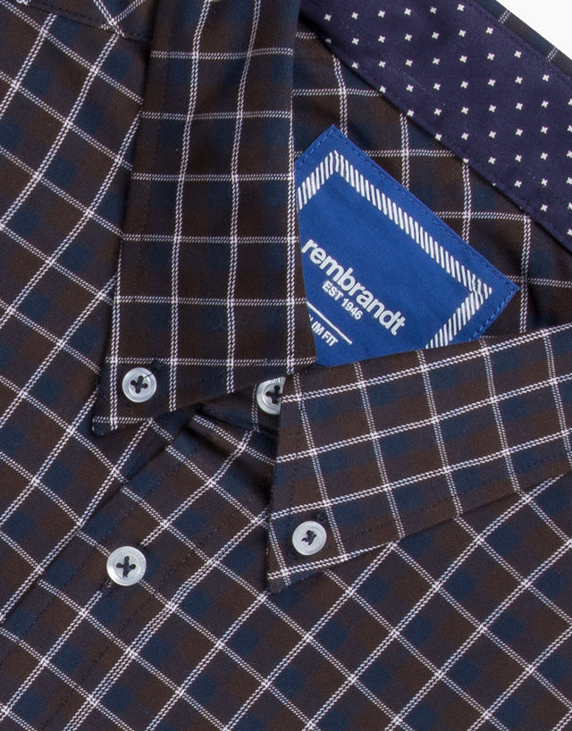 Ohope Chocolate Brown Check Shirt