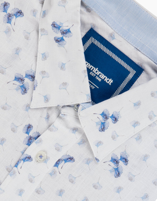 Waihi Blue Floral Short Sleeve Shirt