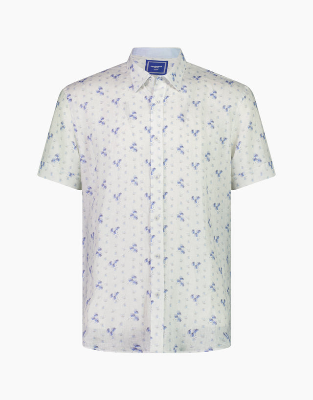 Waihi Blue Floral Short Sleeve Shirt