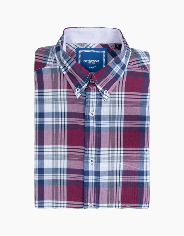 Ohope Burgundy Check Shirt