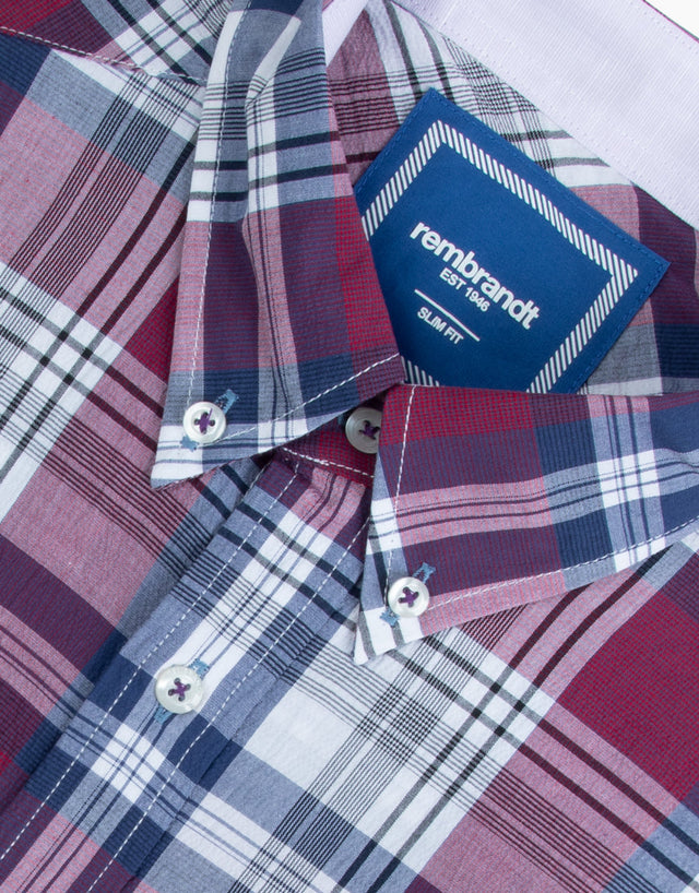 Ohope Burgundy Check Shirt